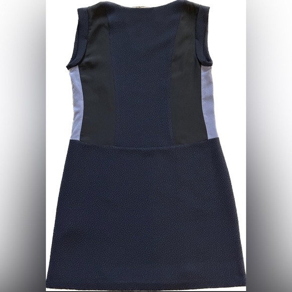 RETAIL $295 NWT Rebecca Taylor Navy Textured Crepe Shift Dress 2 - Picture 2 of 8